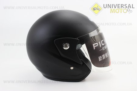 Шолом відкритий АТ-666, ЧОРНИЙ матовий. PICKS (Шоломи / UM3309-V88)