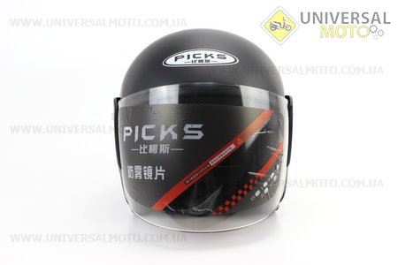 Шолом відкритий АТ-666, ЧОРНИЙ матовий. PICKS (Шоломи / UM3309-V88)