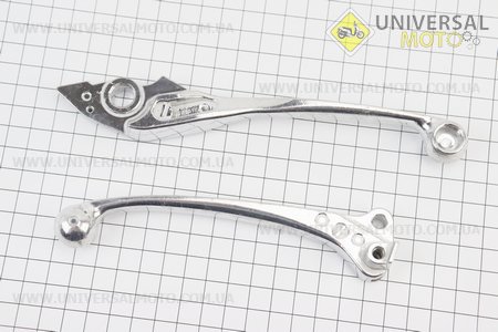 Важелі керма лівий, правий комплект 2шт (під дискові / барабанні гальма) Honda AF20 "хром", тип 1. Китай (Запчастини до японського скутера / UM3310-V81)