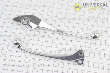 Важелі керма лівий, правий комплект 2шт (під дискові / барабанні гальма) Honda AF20 "хром", тип 1. Китай (Запчастини до японського скутера / UM3310-V81)