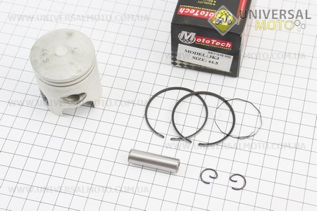 Поршневий комплект (поршень, кільця, палець) Yamaha JOG65 3KJ 44мм +0,50 (палець 10мм) Тайвань. Mototech (Запчастини до японського скутера / UM3311-V77)
