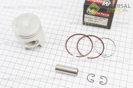 Поршневий комплект (поршень, кільця, палець) Honda DIO ZX65 44мм +1,00 (палець 12мм) Тайвань. Mototech (Запчастини до японського скутера / UM3311-V80)