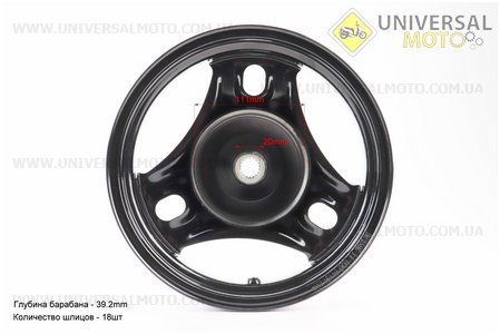 Диск колісний задній Suzuki AD100 (сталевий) чорний. Китай (Запчастини до японського скутера / UM3312-V74)