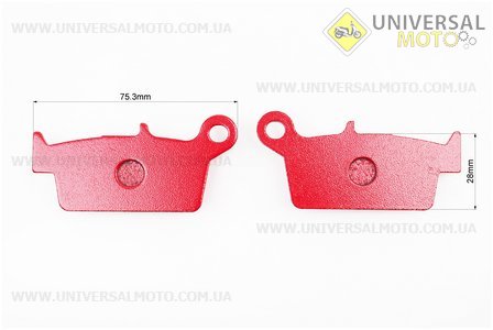Гальмівні колодки (дискові) Honda LEAD AF20 / XR 50 / CRM 250; HYOSUNG RX400; SUZUKI DR-Z400 / RM 125 / DR 125; KAWASAKI KLX250 / KX 125 комплект червоні. YONGLI (Запчастини до японського скутера / UM3314-V52)