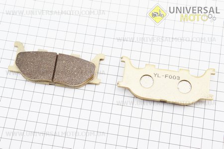 Гальмівні колодки (дискові) Yamaha SR125 / FZ6 / YP 250 / MAJESTY 250 / XVS -1100 / TZR 150 R / CP 250 / XVS -1100 / FZ6 / TDR 125 комплект жовті. YONGLI (Запчастини до японського скутера / UM3314-V59)