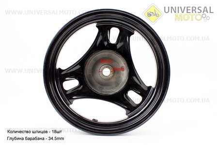 Диск колесный задний Suzuki AD50 (стальной). Taiwan (Скутер Suzuki Address 50 \ UM3315-V43)