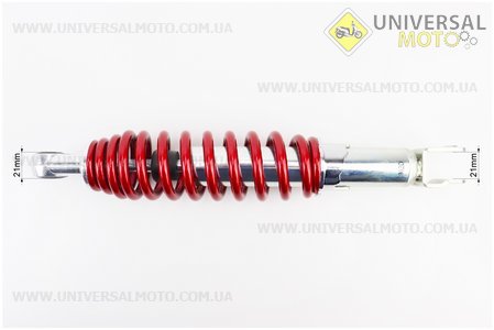 Амортизатор задній GY6 / Honda - 310мм * d53мм (втулка 10мм / вилка 8 мм) регульований, Червоний. MSU (Запчастини до японського скутера / UM3315-V58)