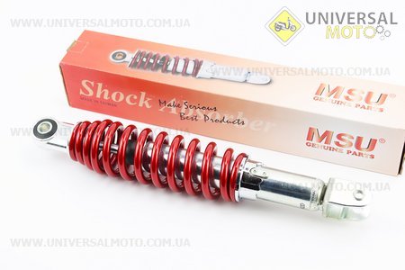 Амортизатор задній GY6 / Honda - 310мм * d53мм (втулка 10мм / вилка 8 мм) регульований, Червоний. MSU (Запчастини до японського скутера / UM3315-V58)