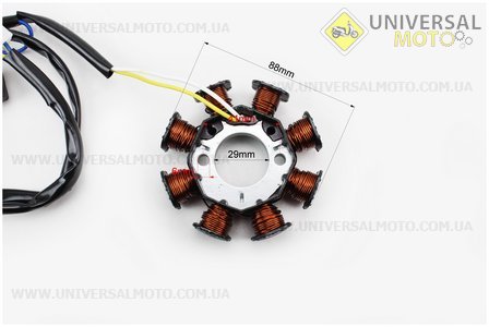 Статор магнето (генератора) Honda DIO AF34 / 35 (8 котушок роз'єм "мама 3"). HAORUN (Запчастини до японського скутера / UM3317-V97)