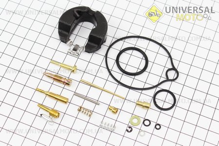 Ремонтний комплект карбюратора Honda DIO 50, 19 деталей + поплавок. S (Запчастини до японського скутера / UM3318-V15)