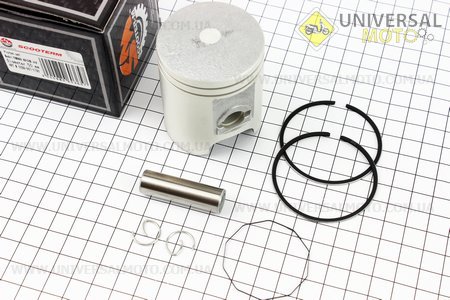 Поршень, кольца, палец комплект Yamaha AXIS-90 50мм STD (палец 12мм). Scooter-M (Скутер Yamaha Axis \ UM3318-V27)