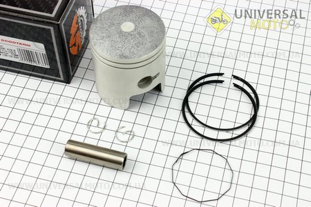 Поршневий комплект (поршень, кільця, палець) Suzuki AD100/110 52,5мм +0,50 (палець 12мм). Scooter-M (Запчастини до японського скутера / UM3318-V65)