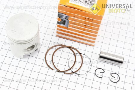 Поршень, кольца, палец комплект Honda DIO ZX50 40мм + 0,75 желтая коробка (палец 12мм). SEE (Скутер Honda DIO \ UM3318-V89)