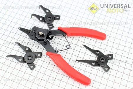 Знімач для стопорних кілець універсальний (4 насадки). Китай (Мотоінструмент / UM3320-V37)
