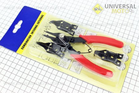 Знімач для стопорних кілець універсальний (4 насадки). Китай (Мотоінструмент / UM3320-V37)