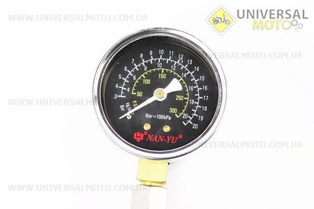 Компрессометр - комплект для вимірювання компресії в циліндрі GY6 / JH / CG / CB. Китай (Мотоінструмент / UM3320-V39)