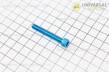 Болт алюминиевый под шестигранник M6 x 40 СИНИЙ