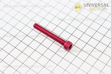 Болт алюминиевый под шестигранник M6 x 45 КРАСНЫЙ