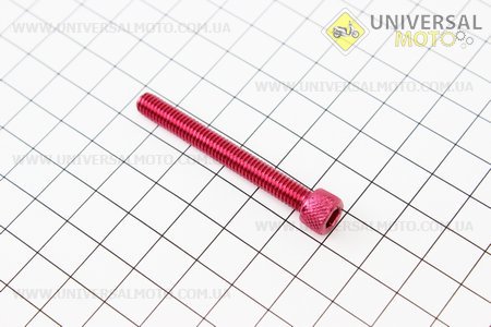 Болт алюминиевый под шестигранник M6 x 50 КРАСНЫЙ