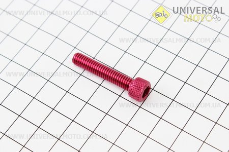 Болт алюминиевый под шестигранник M6 x 30 КРАСНЫЙ