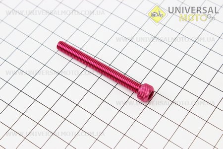 Болт алюминиевый под шестигранник M6 x 55 Красный . Taiwan (МОТО инструмент / UM3320-V65)