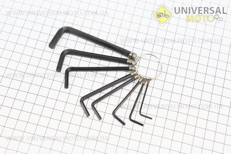 Набор шестигранников (1,5; 2; 2,5; 3; 3,5; 4; 5; 6) комплект 8 штук . Китай (МОТО инструмент / UM3320-V80)