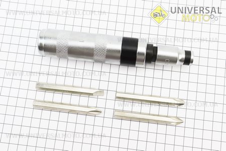 Викрутка ударно-поворотна з насадками, набір 5 предметів, тип 2. Китай (Мотоінструмент / UM3321-V51)