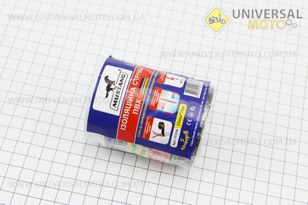 Лента изоляционная, комплект 5 штук, красная, синяя, черная, белая, желто-зеленая (10м*15мм*150мкм) MUSTANG. Украина (Мотоинструмент / UM3340-V48)