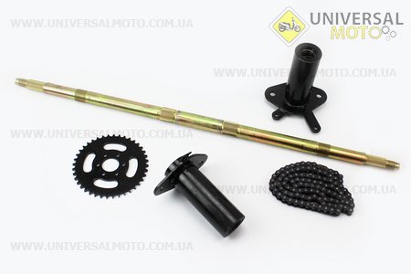 Вісь задня на ATV027-21, кріплення, зірка, ланцюг - комплект 5деталей. Китай (Запчастини на квадроцикли / UM3352-V17)
