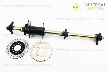 Вісь задня 710мм - на ATV027-19, кріплення, диск гальмівний, зірка - комплект 16 деталей. Китай (Запчастини на квадроцикли / UM3352-V18)