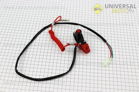 Аварийный выключатель двигателя (универсальный, подвесной) с чекой тросовой. Китай (Квадроцикл / UM3352-V35)