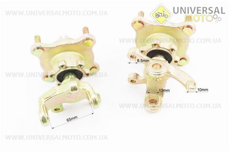 Цапфа (поворотний кулак) ATV 150-250 правий + лівий в зборі з маточиною (на 4 болта) під дискові гальма (вісь 17мм). Китай (Запчастини на квадроцикли / UM3352-V88)