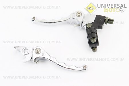 Важелі керма лівий, правий комплект 2шт (під зчеплення \ дискові гальма), відкидний "хром", тип 1. Китай (Запчастини на квадроцикли / UM3353-V93)