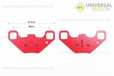 Колодки гальмівні (дискові) POLARIS Phoenix 200/ Phoenix Quadricycle 200/ Ranger RZR 170 комплект червоні. YONGLI (Запчастини на квадроцикли / UM3354-V46)