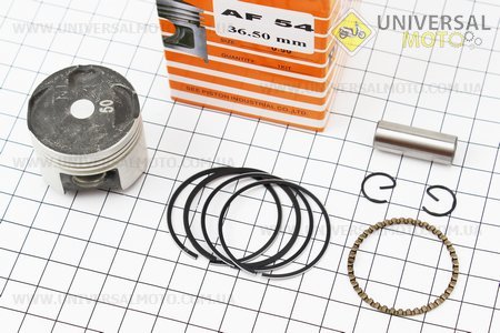 Поршень, кольца, палец комплект Honda GIORNO CREA AF54 36мм + 0,50 (палец 10мм) желтая коробка. SEE (Скутер Honda DIO \ UM3361-V78)