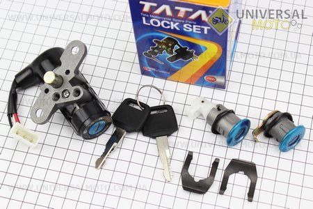 Замки комплект Honda ZX AF35 (3 контакта). TATA (Скутер Honda DIO \ UM3365-V29)