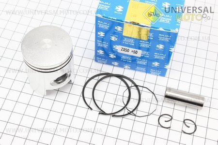 Поршень, кольца, палец комплект Honda DIO ZX50 40мм + 0,50 (палец 12мм). BAJAJ (Скутер Honda DIO \ UM3366-V02)