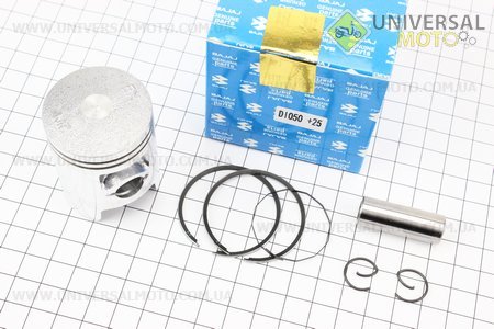 Поршень, кольца, палец комплект Honda DIO50 39мм + 0,25 (палец 12мм). BAJAJ (Скутер Honda DIO \ UM3366-V07)