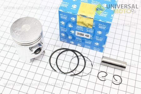 Поршень, кольца, палец комплект Honda DIO50 39мм + 0,50 (палец 12мм). BAJAJ (Скутер Honda DIO \ UM3366-V08)