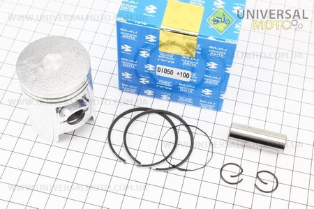 Поршень, кольца, палец комплект Honda DIO50 39мм + 1,00 (палец 12мм). BAJAJ (Скутер Honda DIO \ UM3366-V10)