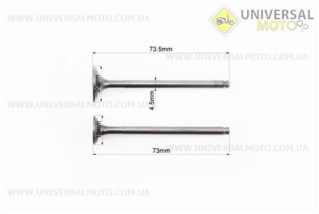 Клапан впускной, выпускной комплект Honda AF-56 ( диаметром 20/16мм; h=73мм). Китай (Скутер Honda \ UM3367-V10)