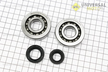 Підшипник коленвалу DIO AF18 / 27 SCO4A47CS24PX1 (20 * 52 * 12) * 2шт + сальник 15* 25,5 * 7; 20 * 31 * 7. TMMP (Запчастини до японського скутера / UM3368-V63)