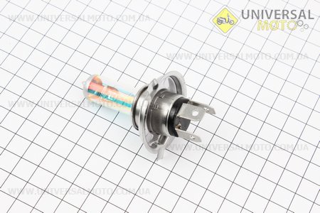 Лампа фари галоген H4 P43T 12V 18 / 18W хамелеон "райдужний". Китай (Різне / UM3370-V25)