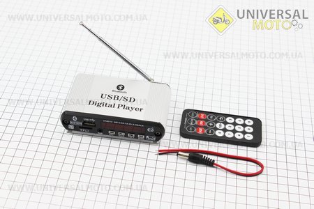 АУДІО-блок з антеною (Bluetooth, МРЗ-USB / SD, FM-радіо, пультДУ). Китай (Різне / UM3372-V21)