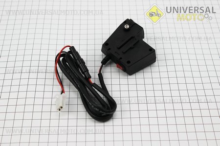 Зарядка USB універсальна на 2 виходи, з кнопкою вкл / викл + ВОЛЬТ метр (кріплення на кермо). Китай (Зарядне / UM3374-V77)