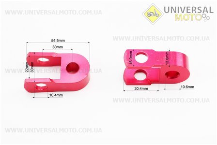 Подовжувач заднього амортизатора 30мм комплект 2шт + болти + гайки, червоний. Китай (Різне / UM3374-V99)