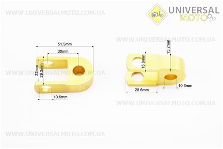 Подовжувач заднього амортизатора 30мм комплект 2шт + болти + гайки, золотистий. Китай (Різне / UM3375-V00)