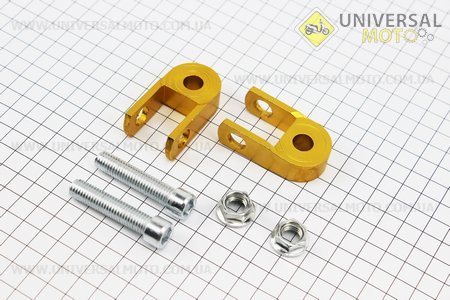 Подовжувач заднього амортизатора 30мм комплект 2шт + болти + гайки, золотистий. Китай (Різне / UM3375-V00)