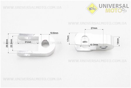 Подовжувач заднього амортизатора 30мм комплект 2шт + болти + гайки, сірий. Китай (Різне / UM3375-V02)