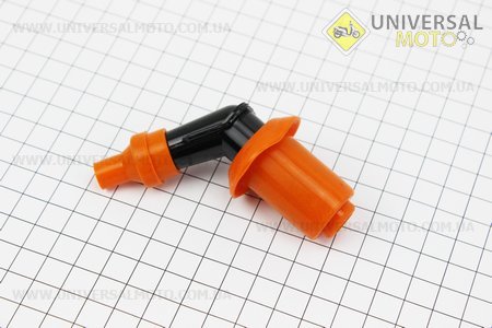 Ковпачок свічки "люлька" 45град "силікон" ПОМАРАНЧЕВИЙ. Китай (Різне / UM3376-V03)